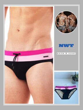 Parke & Ronen - Colorblock Meridian Brief - Pink/Black (M)